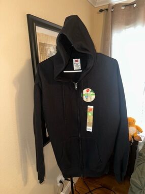 Hanes Black Zip Hoodie with Hood